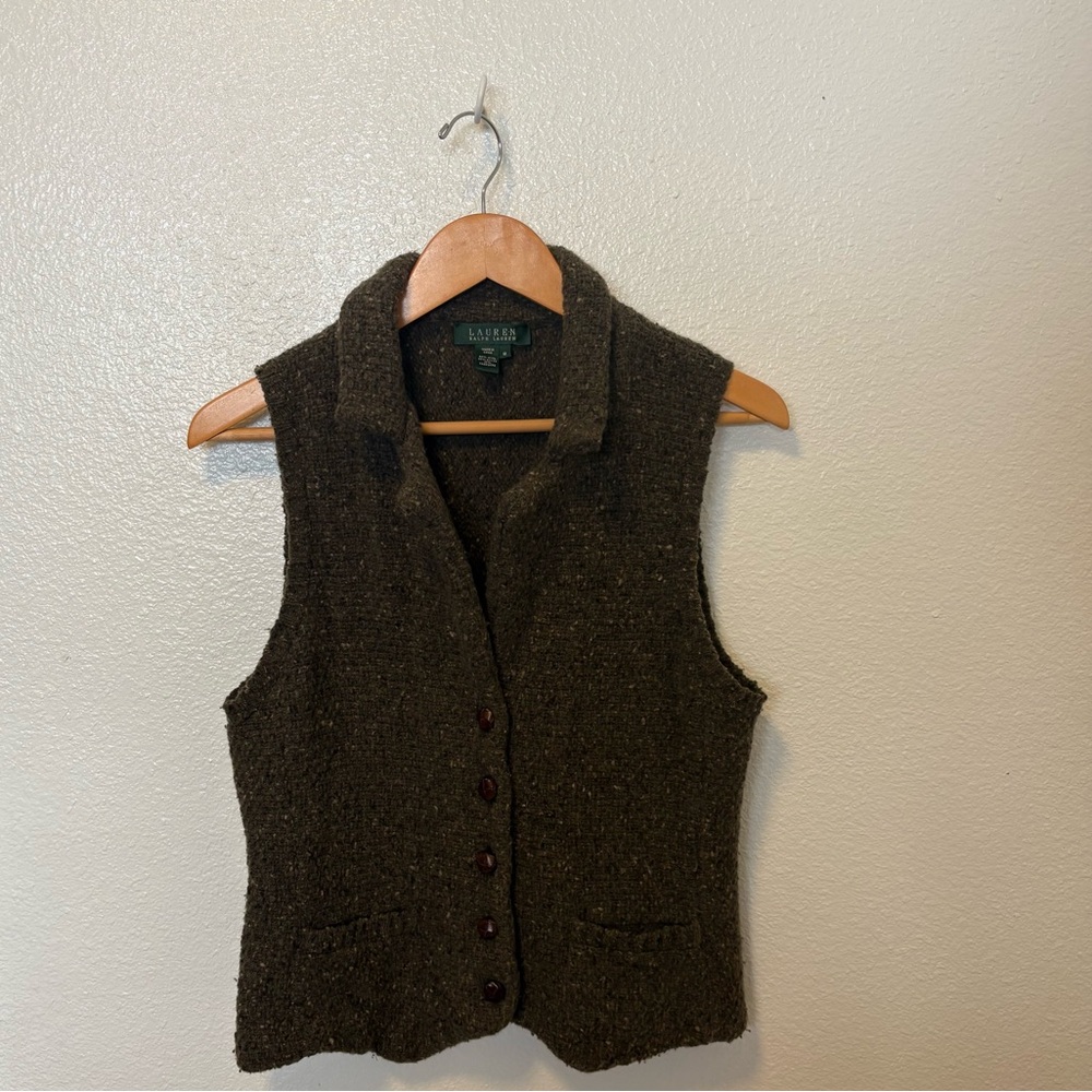 Vintage Ralph Lauren Dark Green Wool Vest